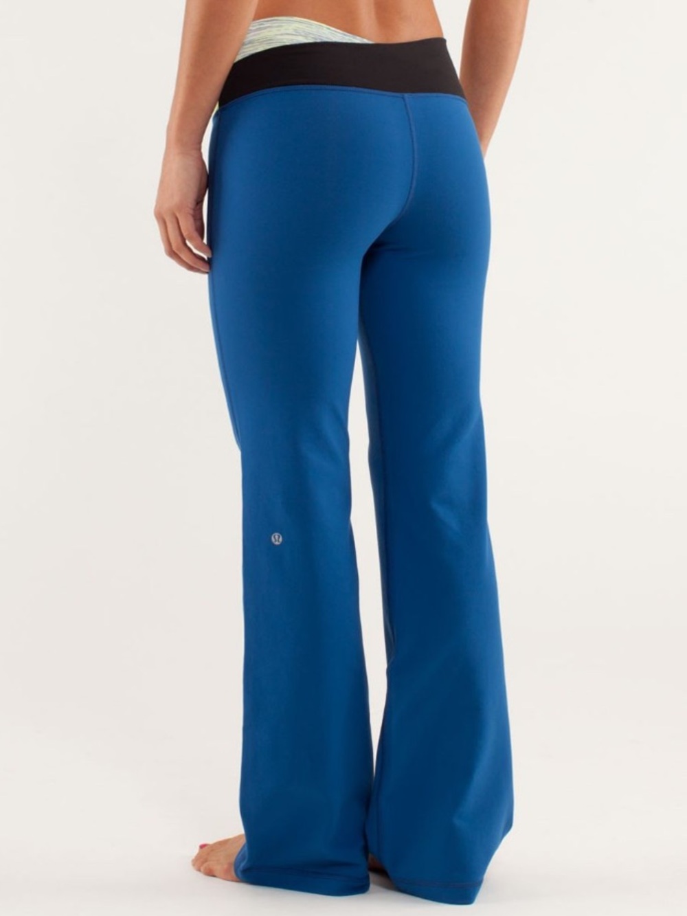Lululemon Astro Pant Regular Limitless Blue Fold Over Yoga Pants Size 10 31.5”
